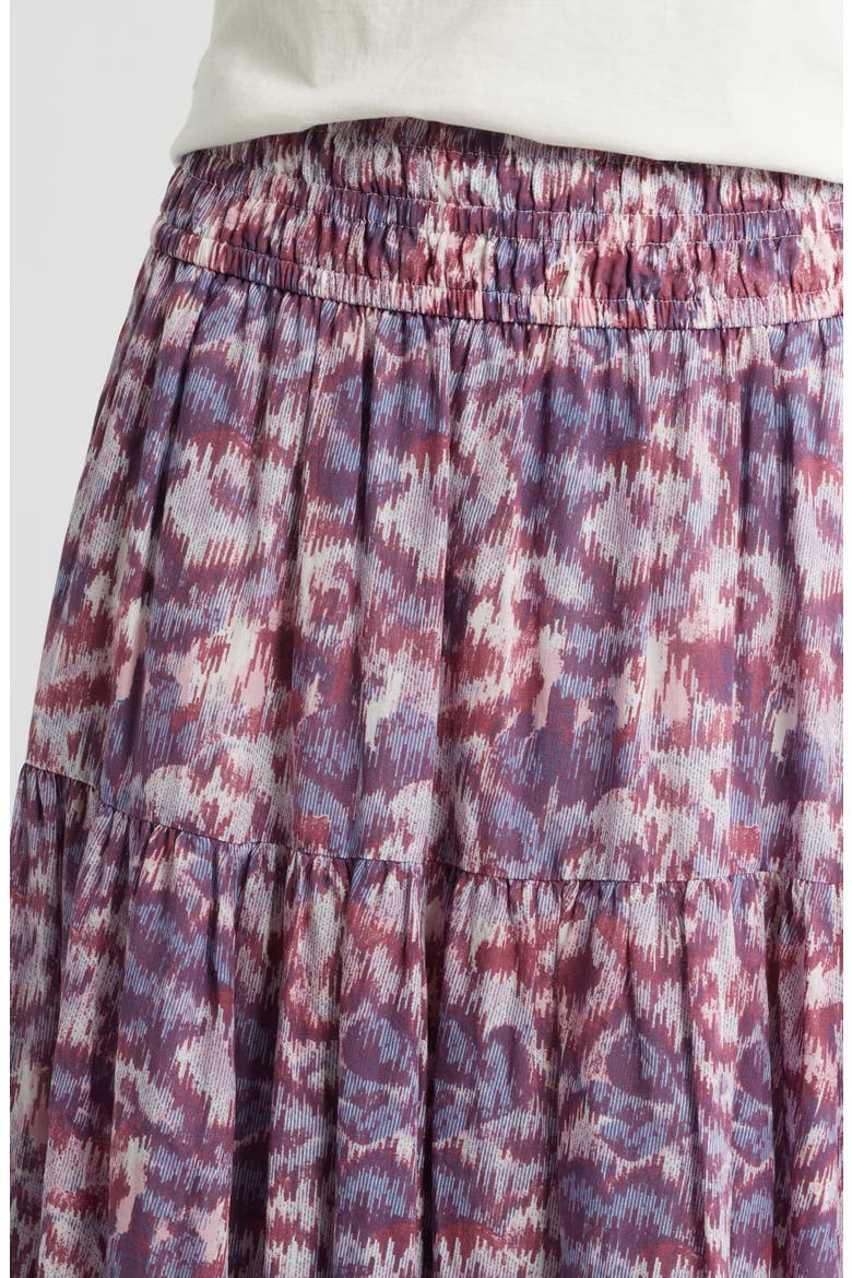 Smocked Waist Cotton Maxi Skirt, Alternate, color, PINK- BLUE DAISY TAPESTRY