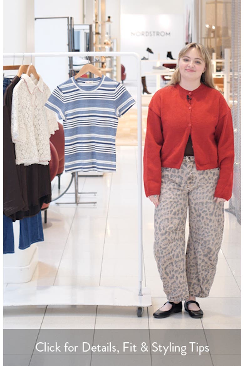 Lexi Rib Stripe Sun-In Crewneck T-Shirt video