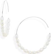 Nadri Maisie Cultured Pearl C-Hoop Earrings