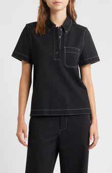 rag & bone Irina Contrast Stitch Button-Down Polo
