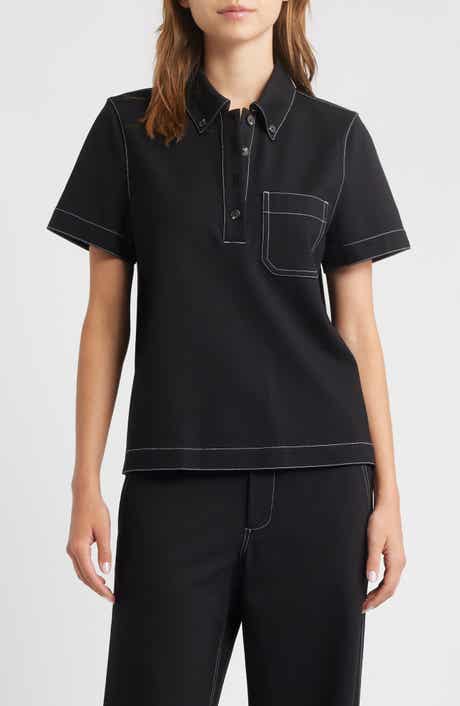 rag & bone Irina Contrast Stitch Button-Down Polo