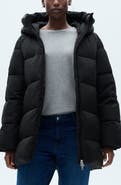 MANGO Hooded Water Repellent Puffer Jacket