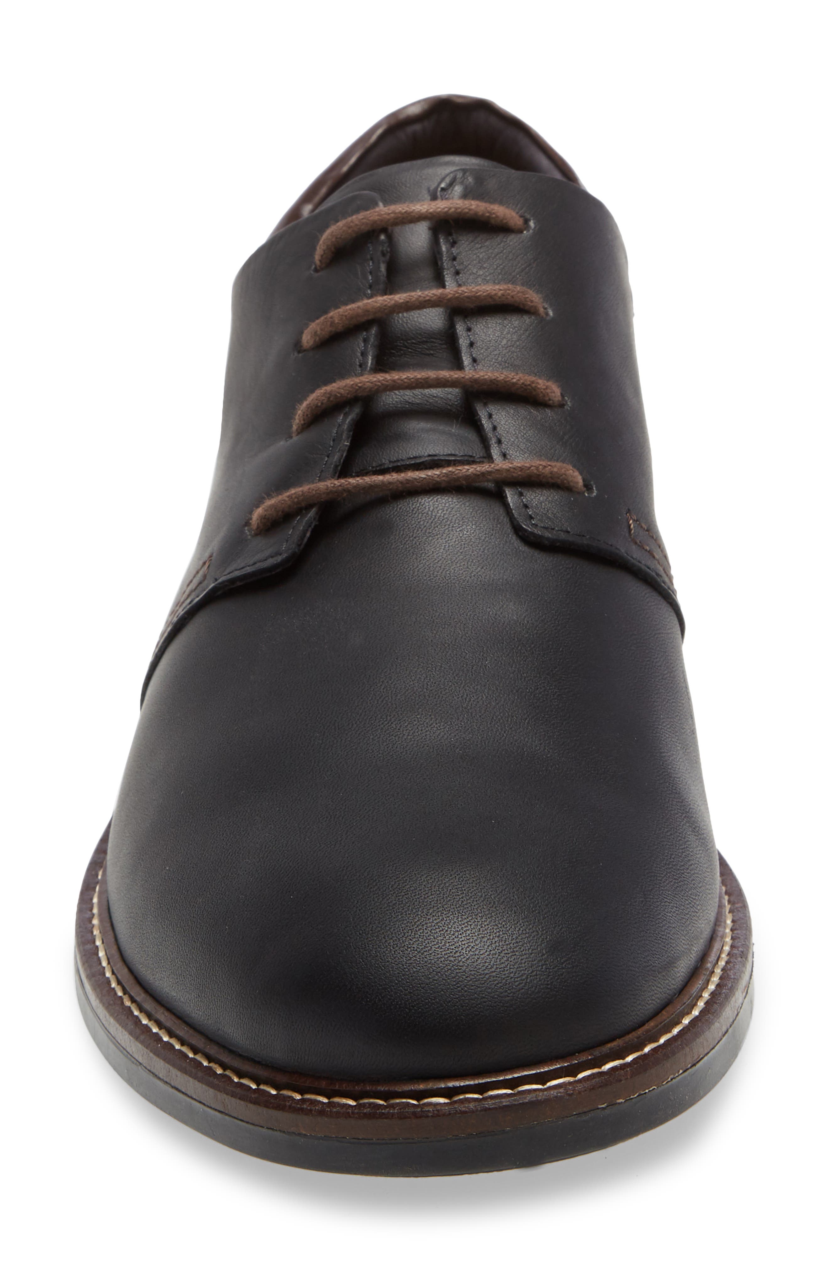 Plain Toe Derby, Alternate, color, BLACK RAVEN LTHR/ WALNUT LTHR