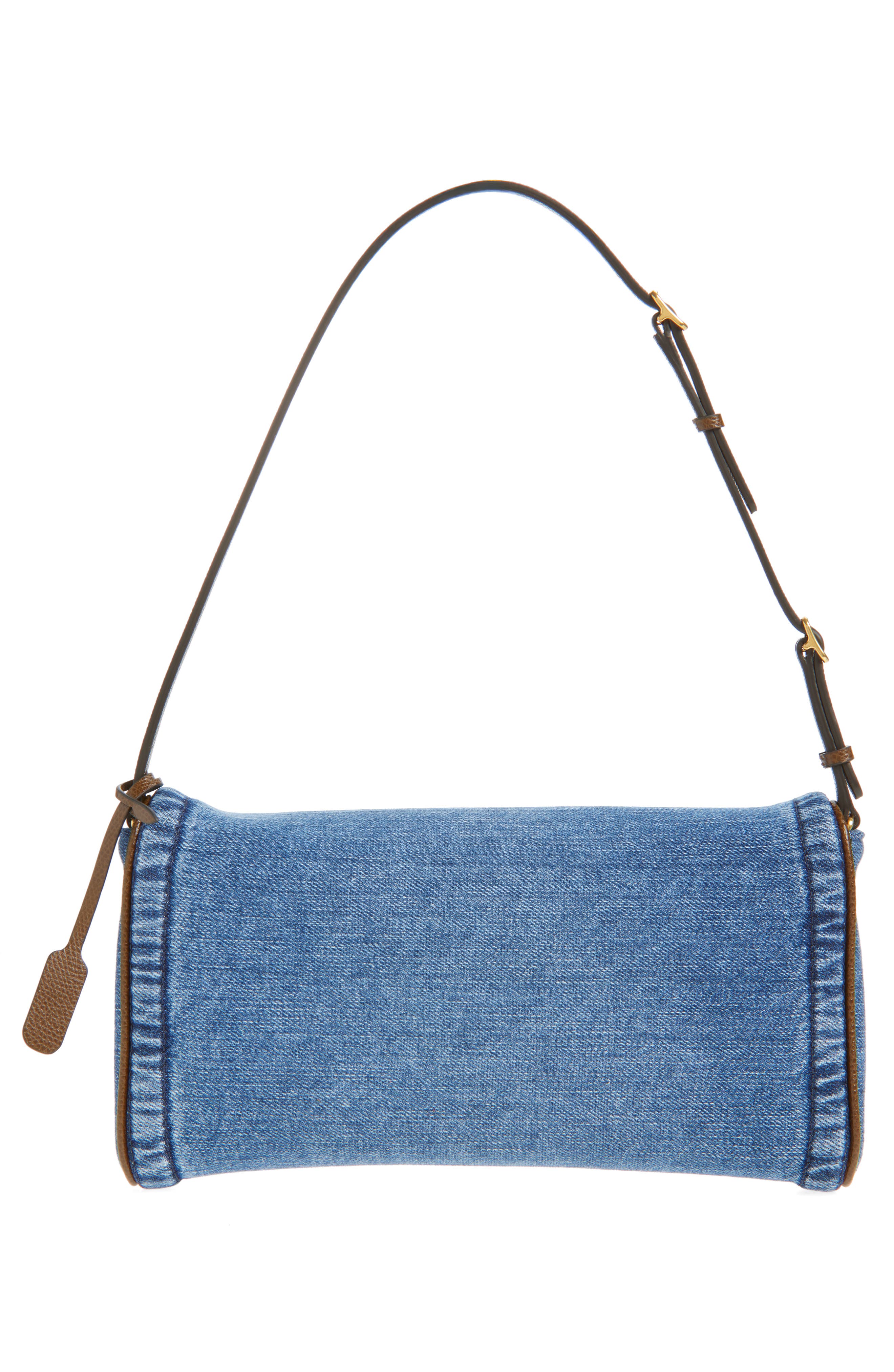 Valentino Garavani Small DeVain Denim Clutch, Alternate, color, Denim