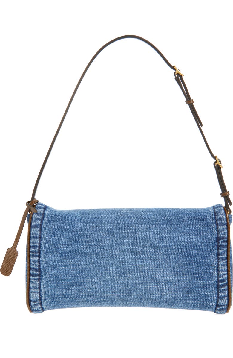 Valentino Garavani Small DeVain Denim Clutch, Alternate, color, Denim