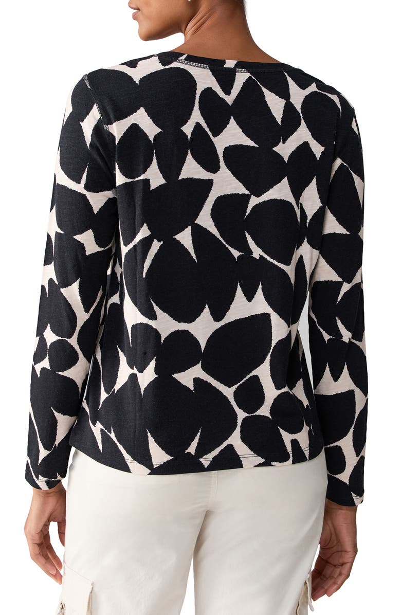 Sanctuary Print Split Neck Knit Top, Alternate, color, 