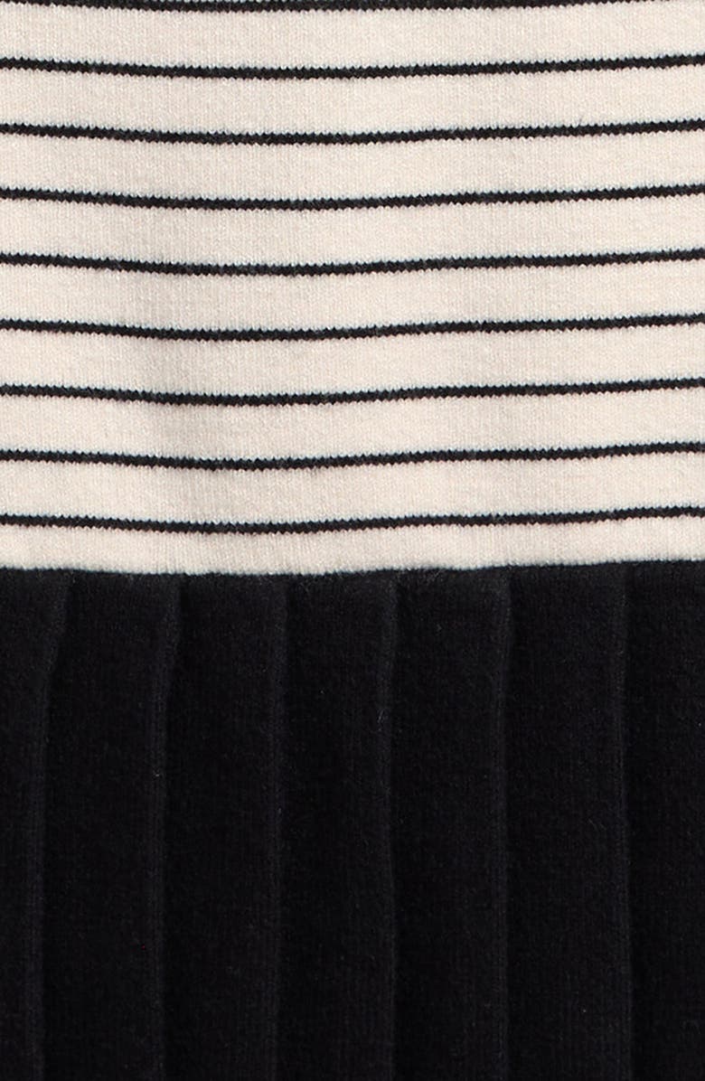 Freshman Kids' Stripe Two-Piece Hooded Sweater & Skirt Set, Alternate, color, Ivory Black Stripe