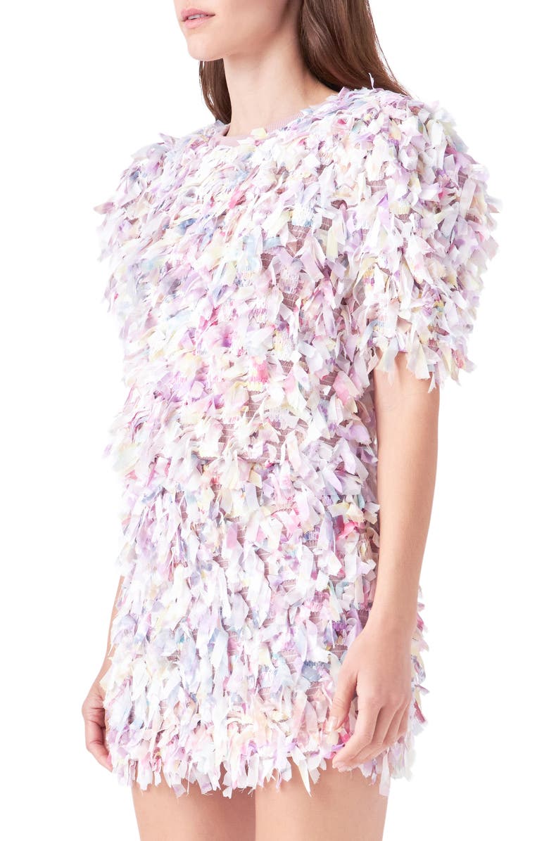 English Factory Puff Sleeve Textured Ribbon Top, Alternate, color, Mauve