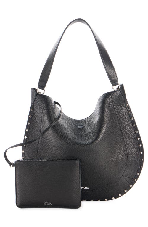 Isabel Marant Oskan Stud Bubble Leather Hobo Bag In Metallic