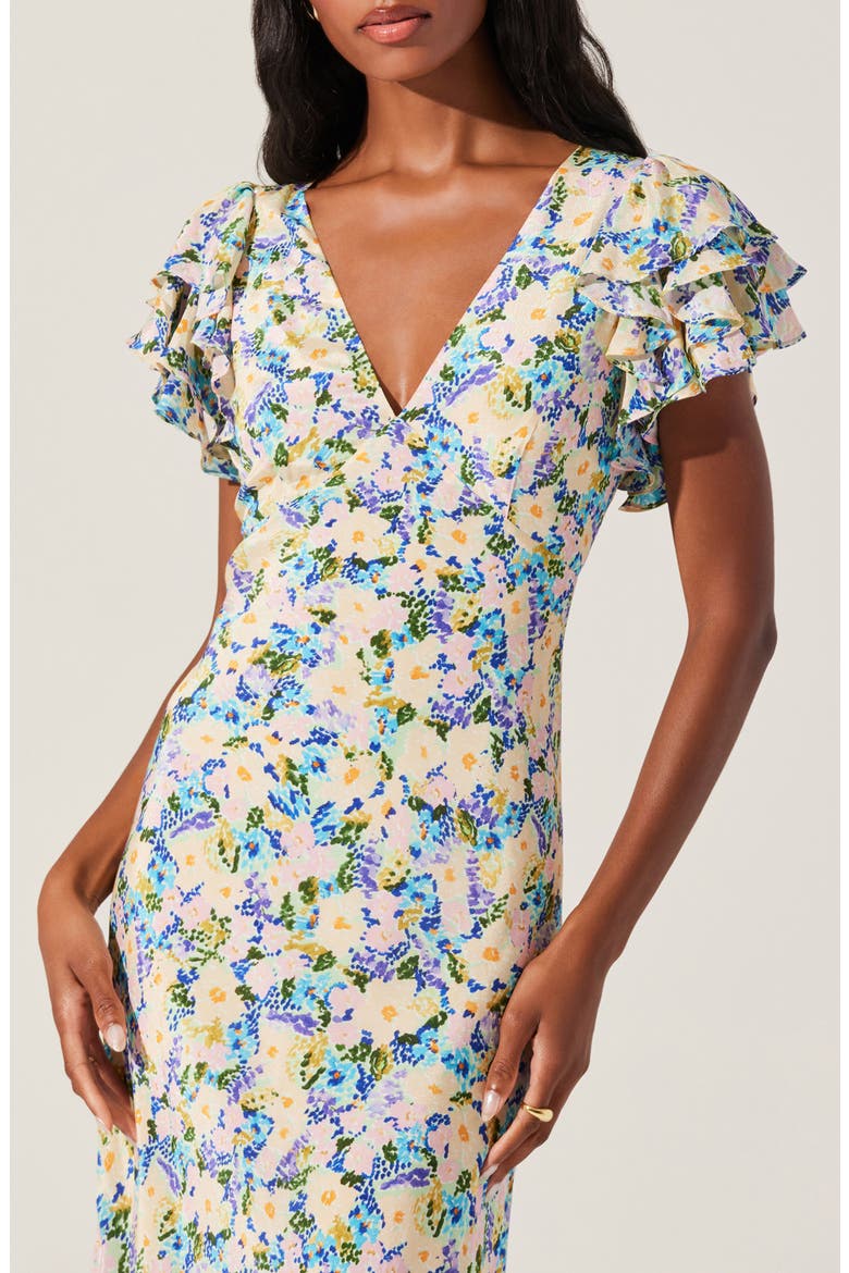 celestine floral ruffle midi dress Celestine Floral Flutter Sleeve Maxi Dress (Women)