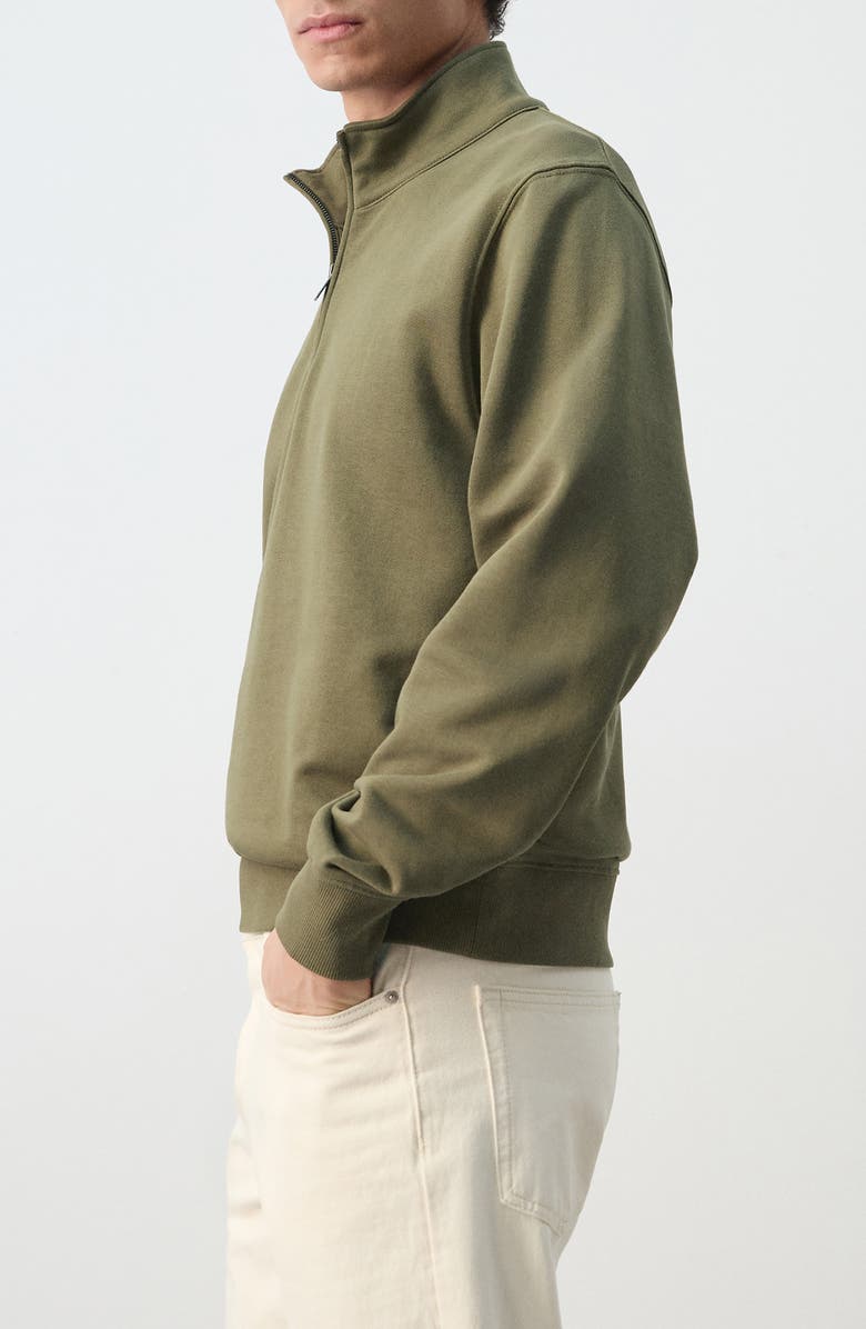 MANGO Quarter Zip Pullover, Alternate, color, Dark Green