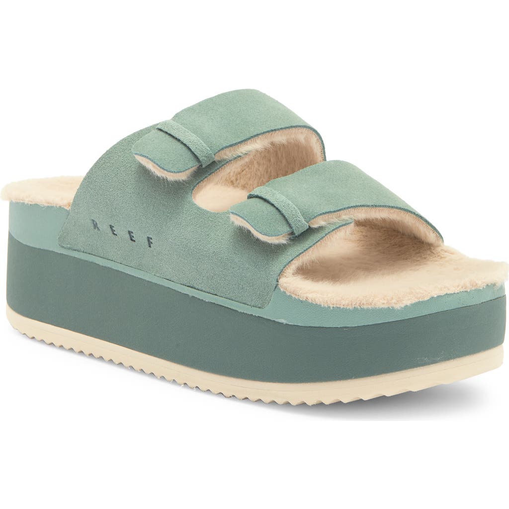 Reef Ojai Ciara Faux Fur Lined Platform Slide Sandal