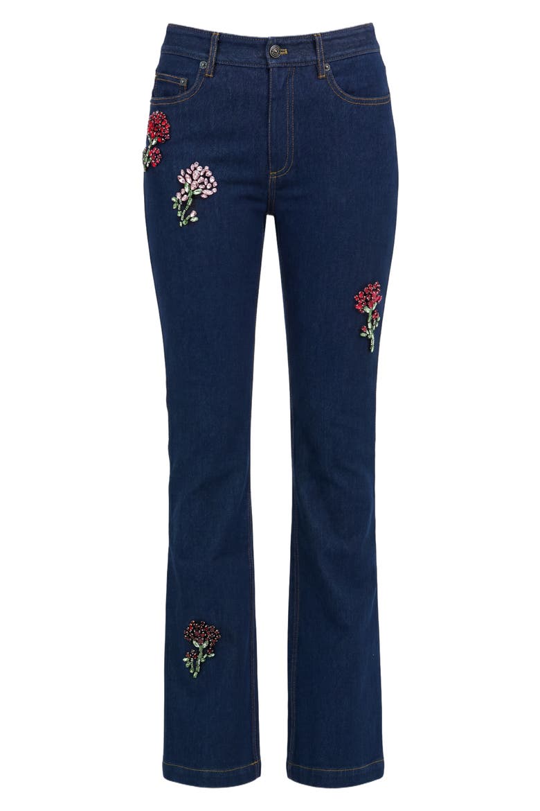 Stevie Rhinestone Rose Straight Leg Jeans, Alternate, color, NEPTUNE MULTI