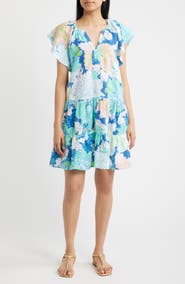Lilly Pulitzer® Norella Print Ruffle Linen Dress