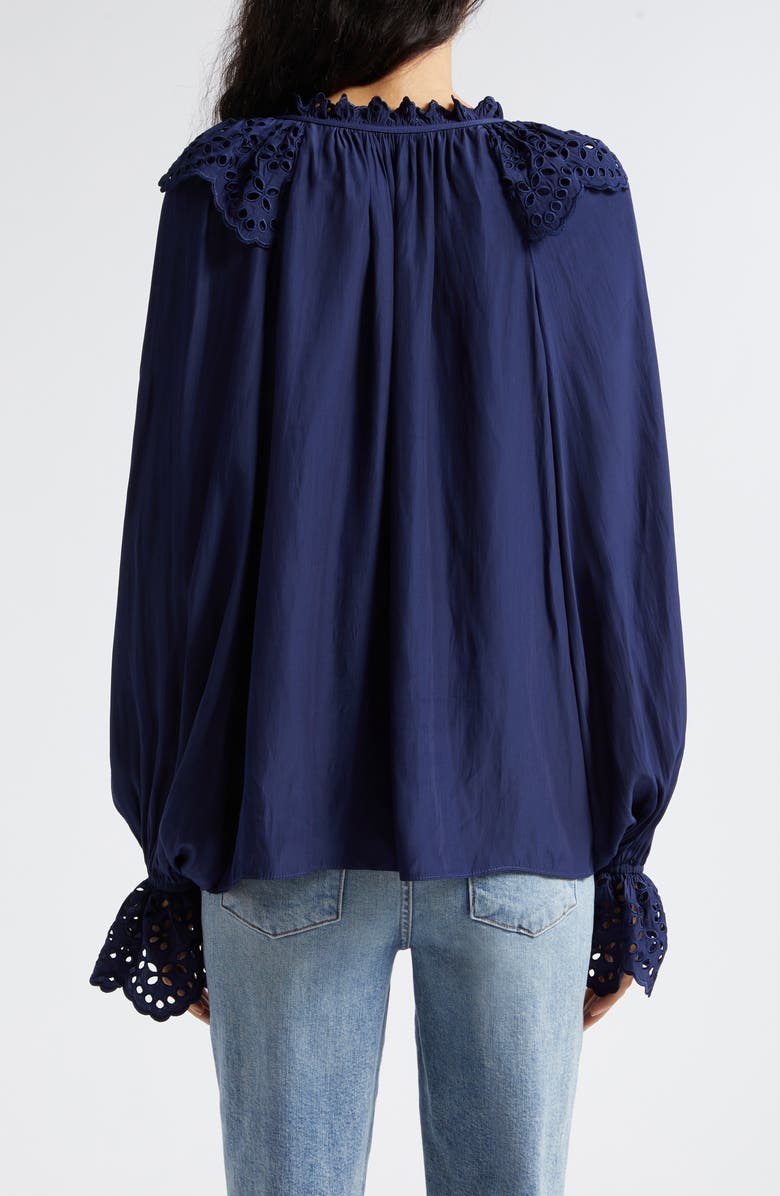 Ramy Brook Lilian Ruffle Eyelet Top, Alternate, color,
