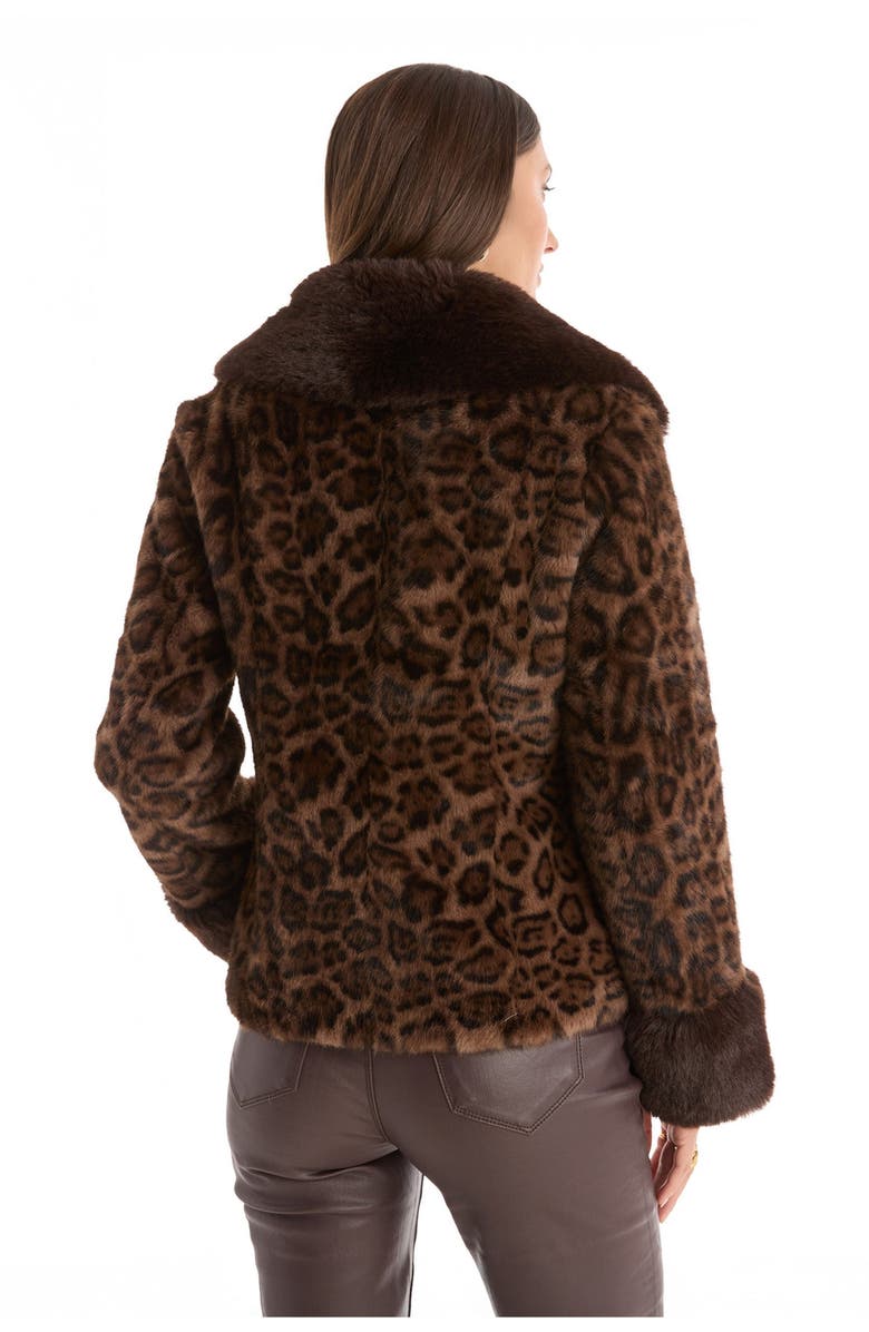 The Noli Shop Sydney Faux Fur Trim Coat, Alternate, color, Leopard