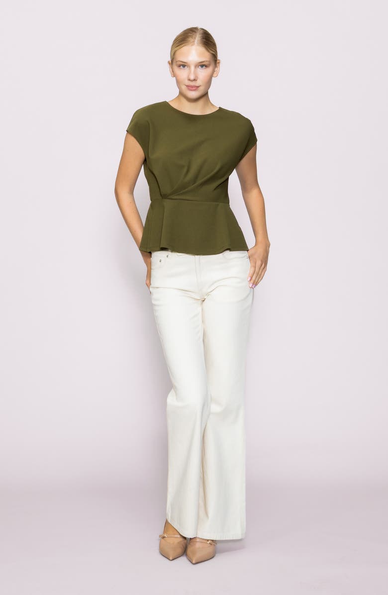 MELLODAY Techno Side Cinch Top, Alternate, color, Olive