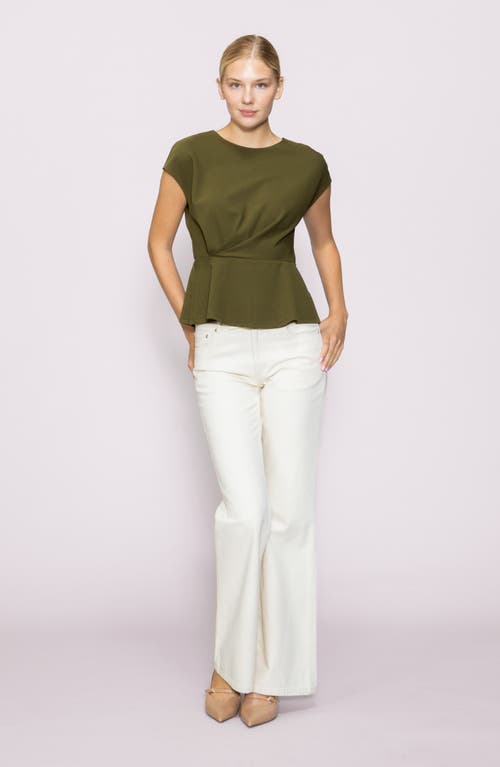 Melloday Techno Side Cinch Top In Green