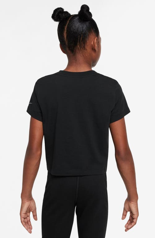 Nike Big Girls Sportswear Cropped Cotton T-shirt In Black