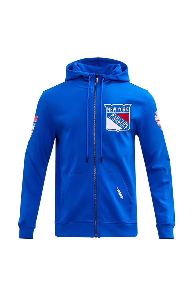 PRO STANDARD Men's Pro Standard Blue New York Rangers Classic Chenille Full-Zip Hoodie Jacket, Alternate, color, 