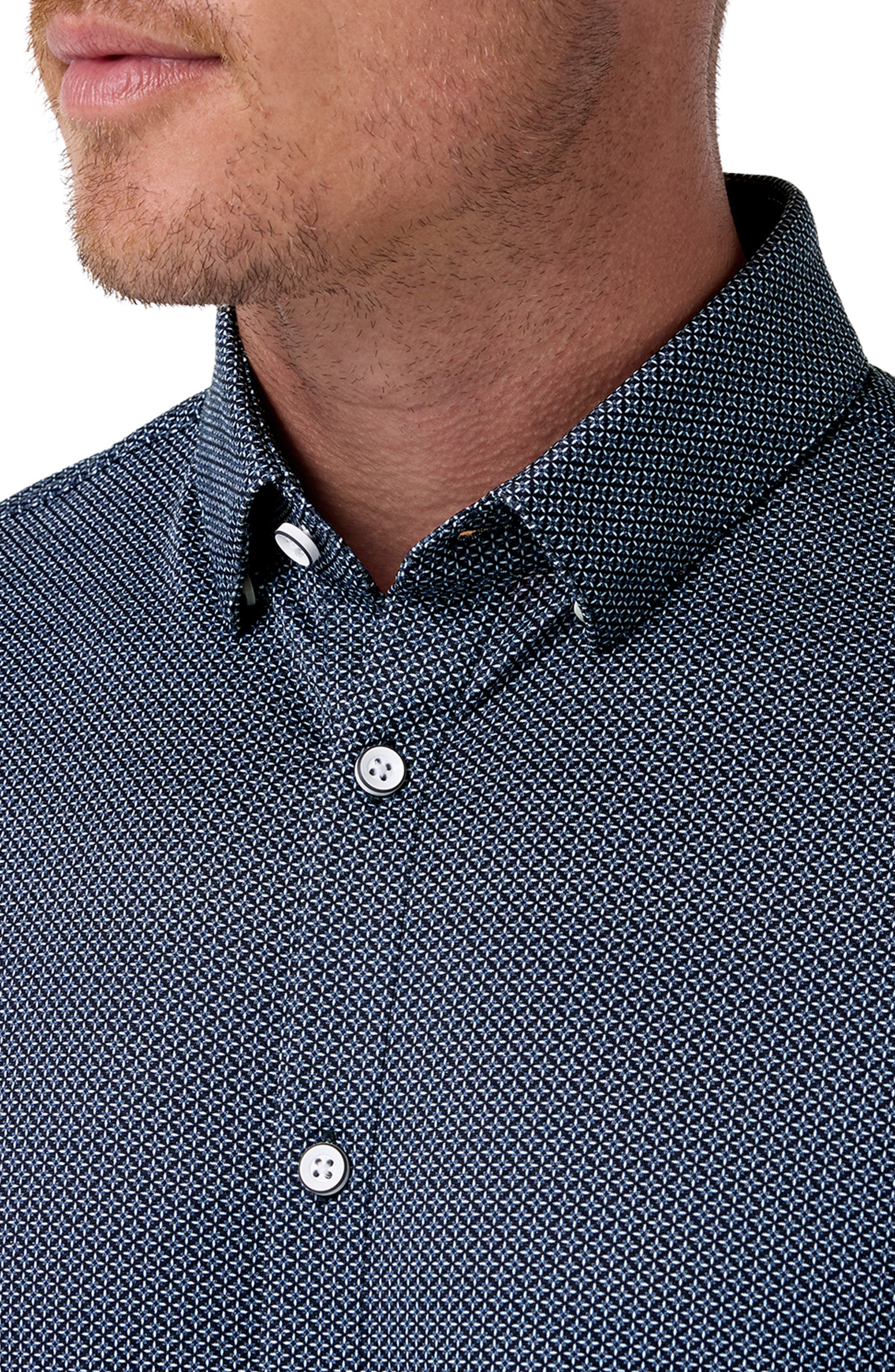 Mizzen+Main Halyard Trim Fit Floral Short Sleeve Performance Button-Up ...