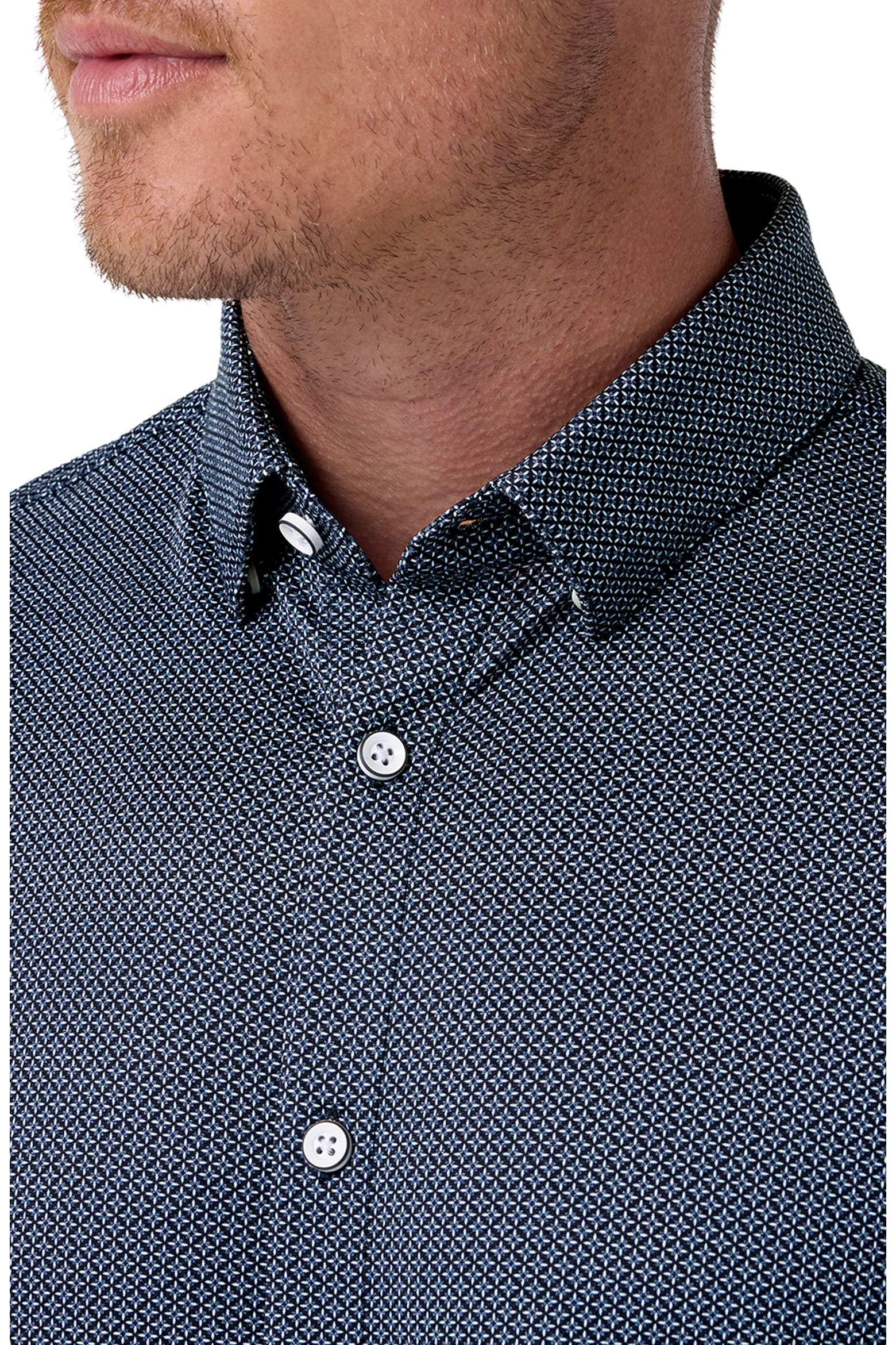 Lattice Performance Mizzen+Main Halyard Trim Fit Floral Short Sleeve Performance Button-Up ...