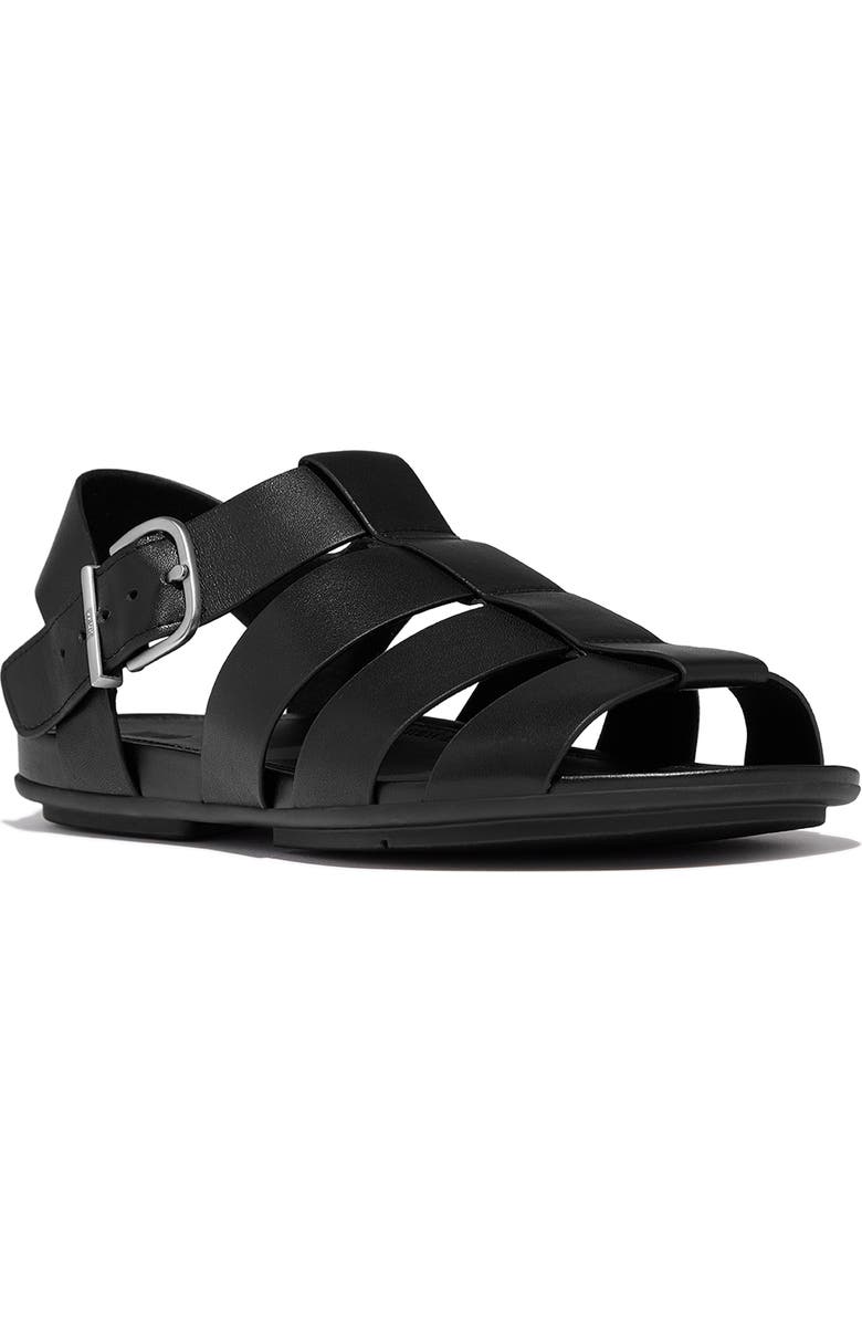 FitFlop Gracie Lea Fisherman Sandals, Main, color, Black