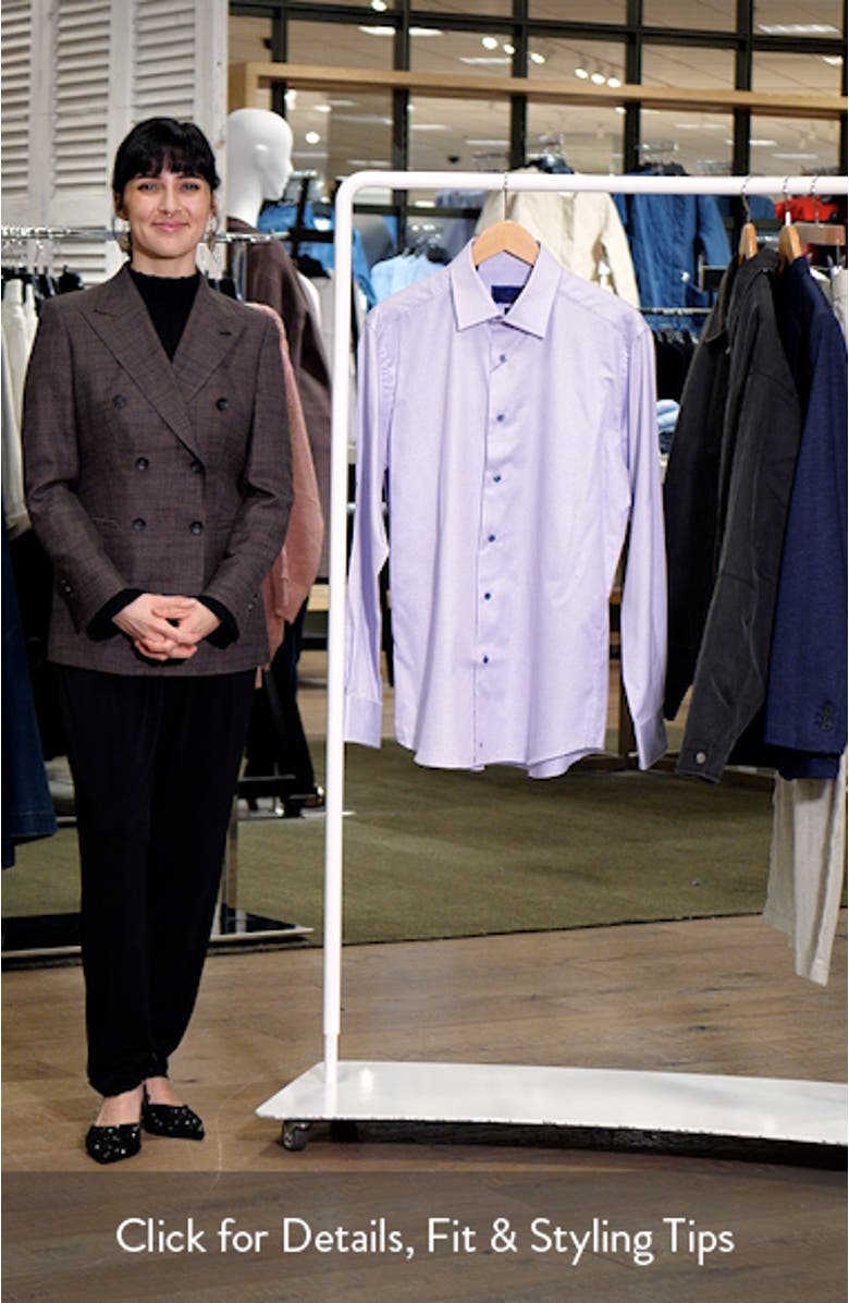 Trim Fit Micro Dobby Cotton Dress Shirt, sales video thumbnail