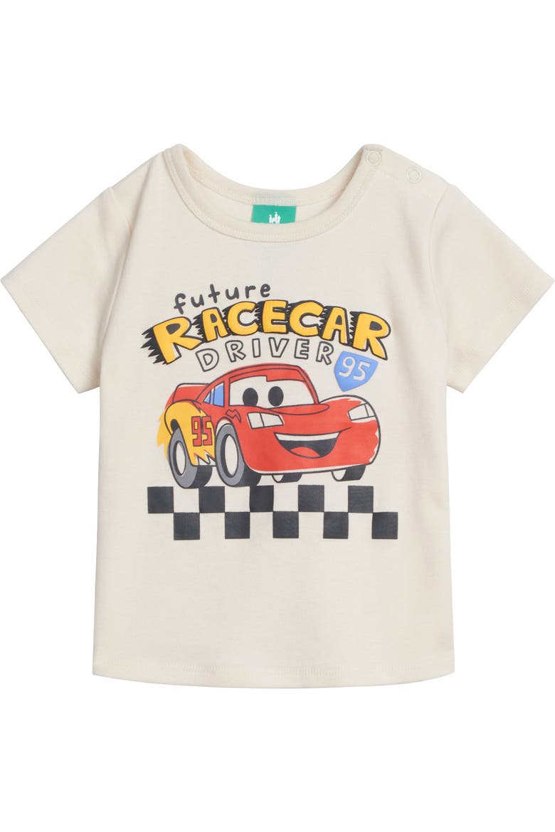 Cars Lightning McQueen French Terry 2-Piece T-Shirt and Shorts Set, Alternate, color, McQueen White Black