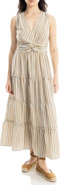 MAX STUDIO Knotted Tiered Maxi Dress