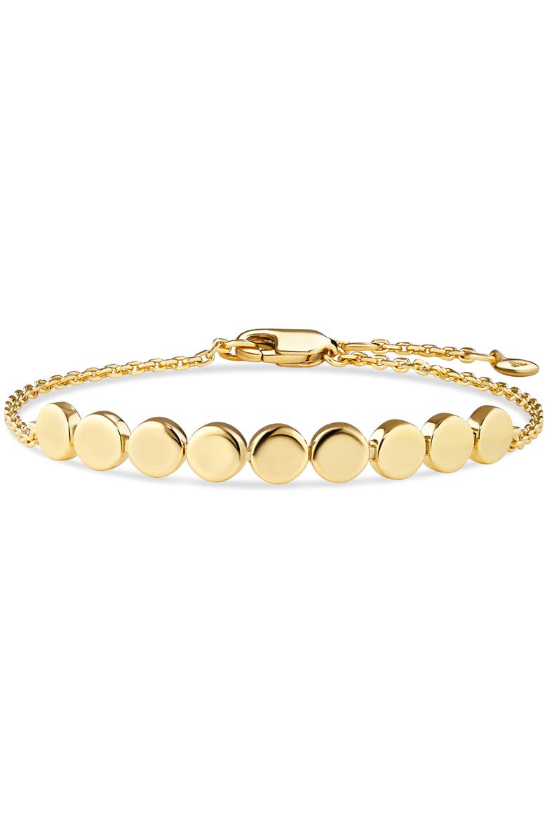 Round Link Chain Bracelet in Gold Plated Sterling Silver, Main, color, Yellow Gold