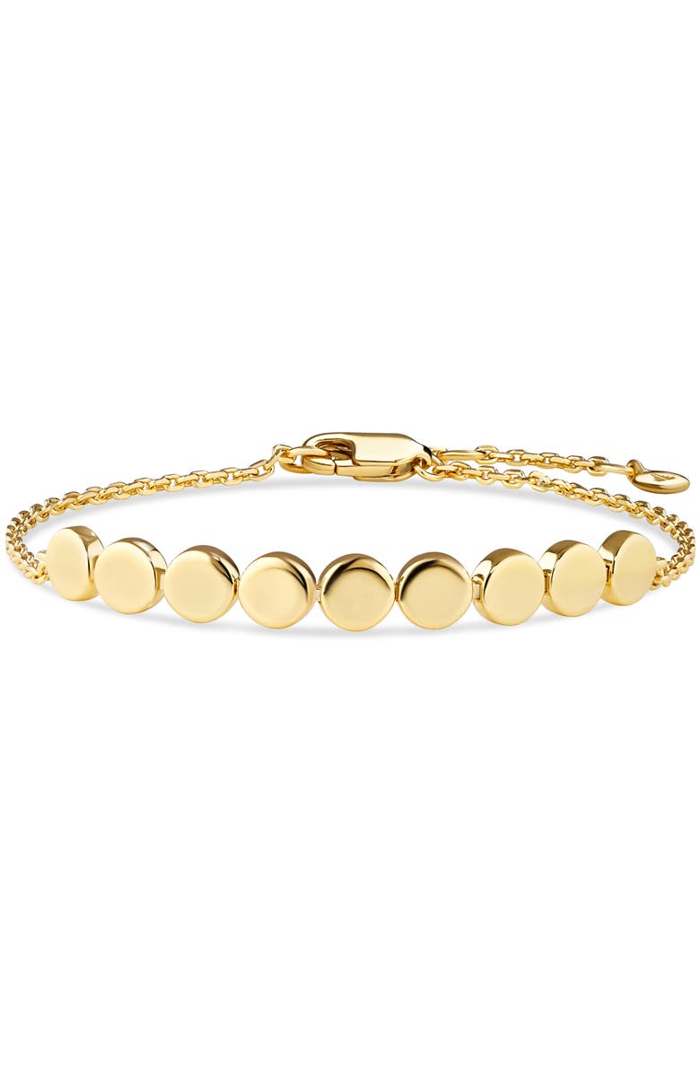 DEVATA Round Link Chain Bracelet in Gold Plated Sterling Silver, Main, color, Yellow Gold