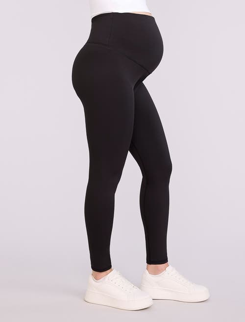 Motherhood Maternity Over The Belly Side Pocket Active Maternity Leggings In Black