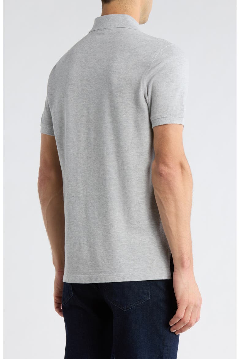 Slim Fit Heathered Cotton Piqué Polo, Alternate, color, GREY