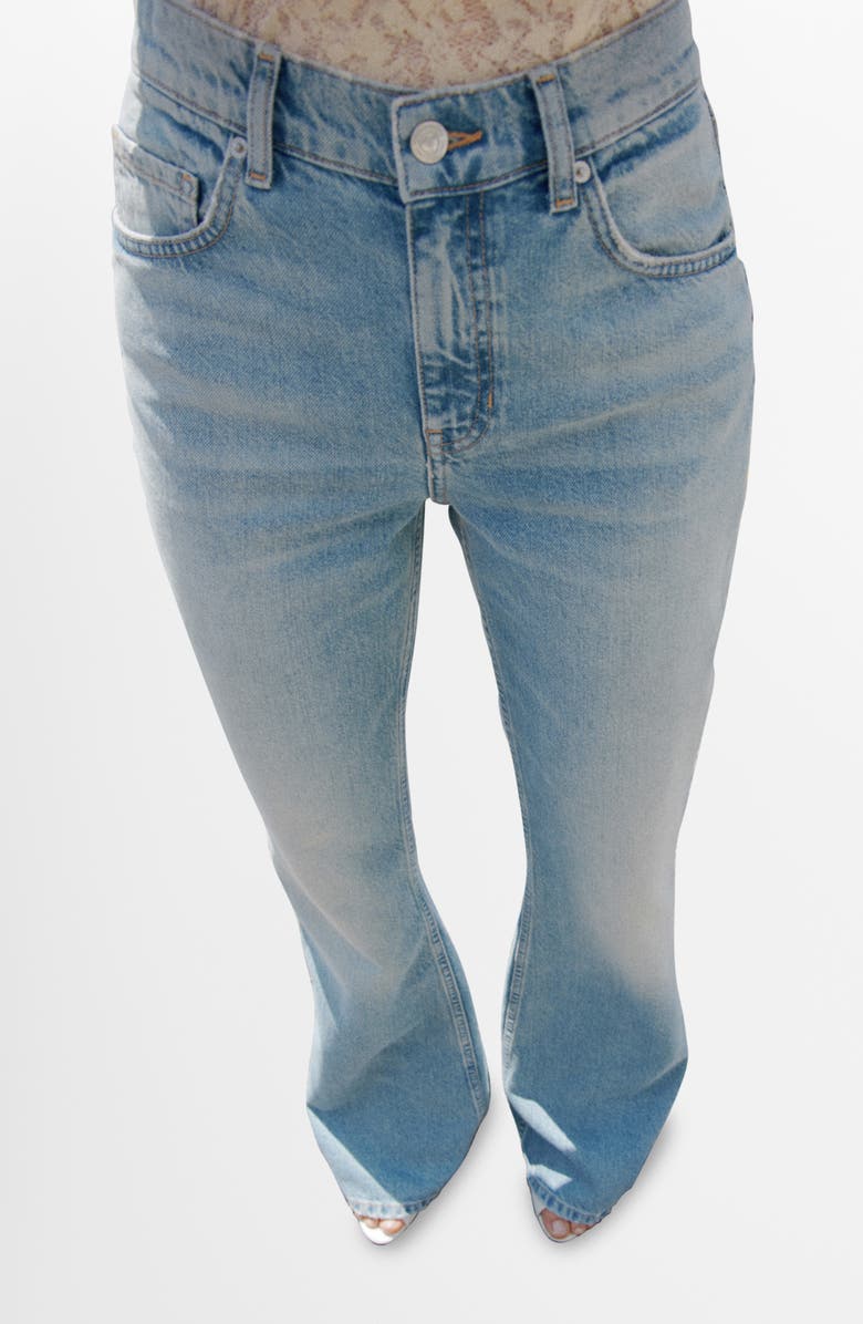 MANGO Mid Rise Flare Jeans, Alternate, color, Medium Blue