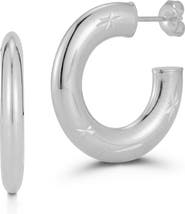 CHLOE AND MADISON Star Flat Hoop Earrings