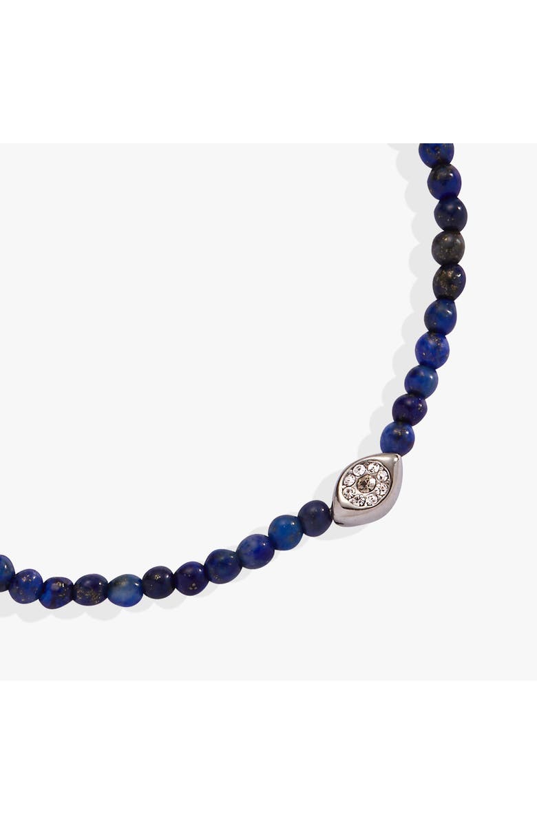 Alex and Ani Evil Eye Lapis Mini Stretch Bracelet, Alternate, color, Blue