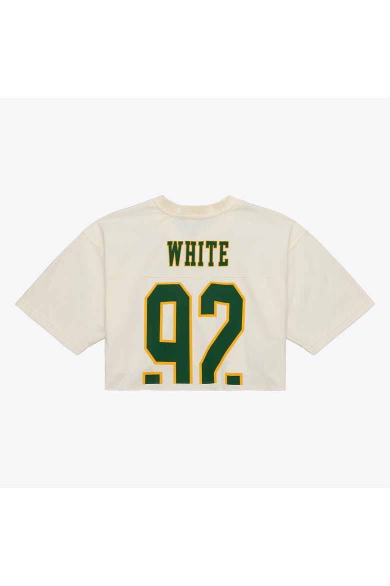 Women's Mitchell & Ness Reggie White Cream Green Bay Packers Retired Player Cropped Fashion Jersey, Alternate, color, Cream