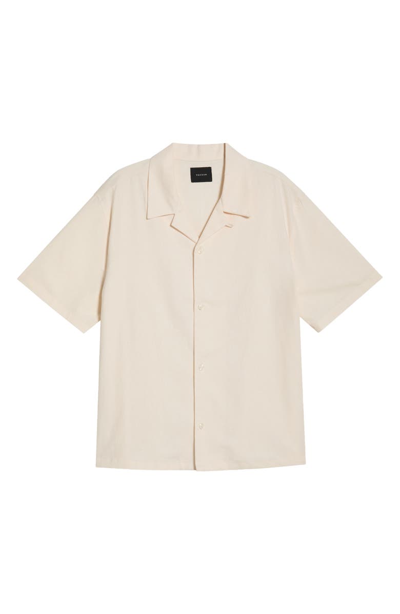PacSun Elai Button-Up Cotton & Linen Camp Shirt, Main, color, Cream