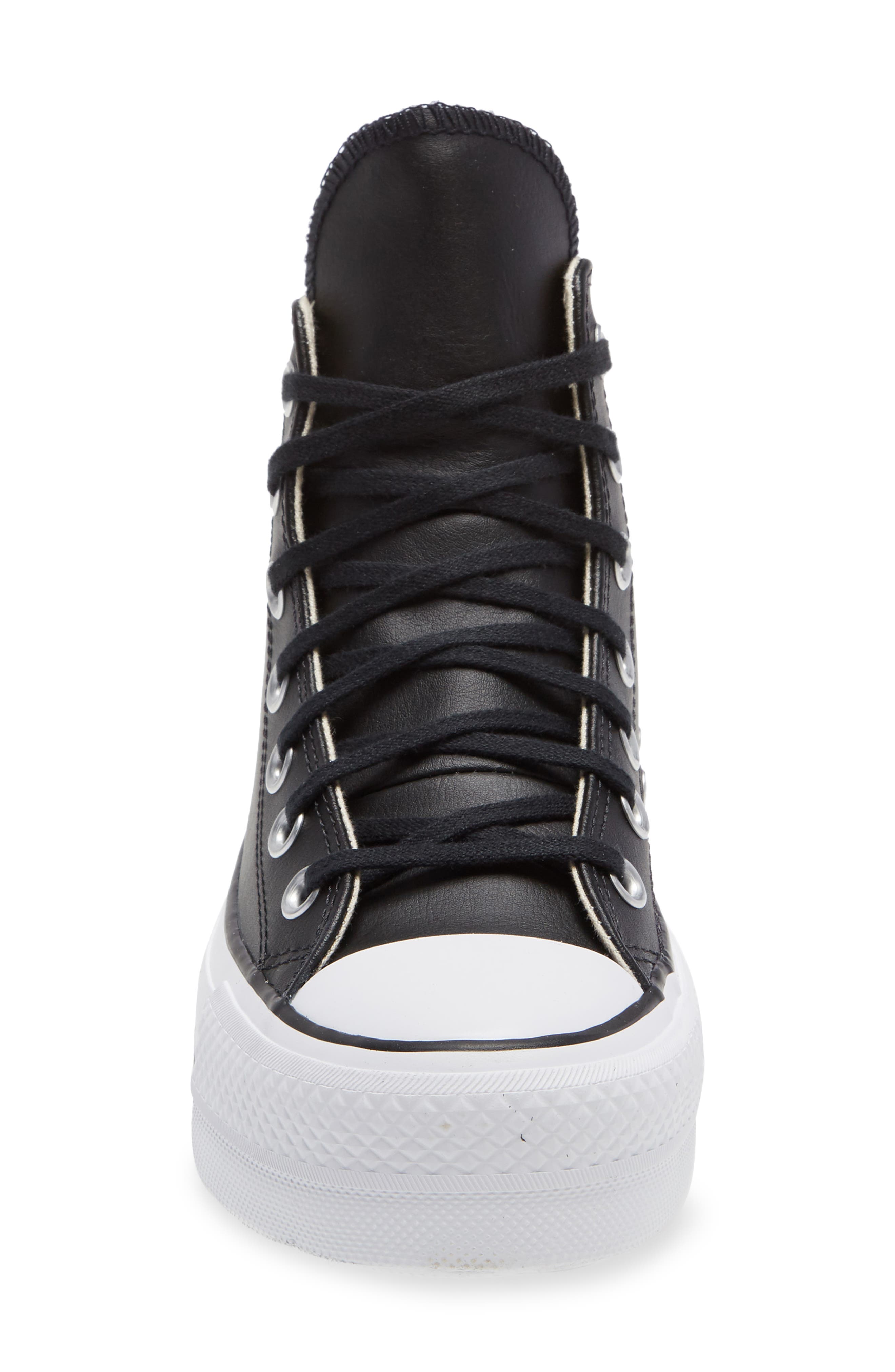 Converse Chuck Taylor<sup>®</sup> All Star<sup>®</sup> Leather High Top Platform Sneaker, Alternate, color, 