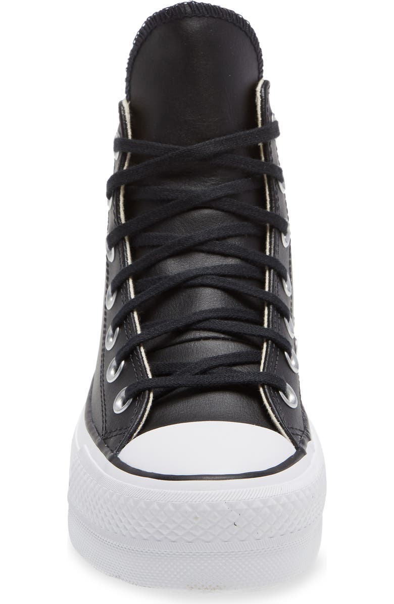 Converse Chuck Taylor<sup>®</sup> All Star<sup>®</sup> Leather High Top Platform Sneaker, Alternate, color,