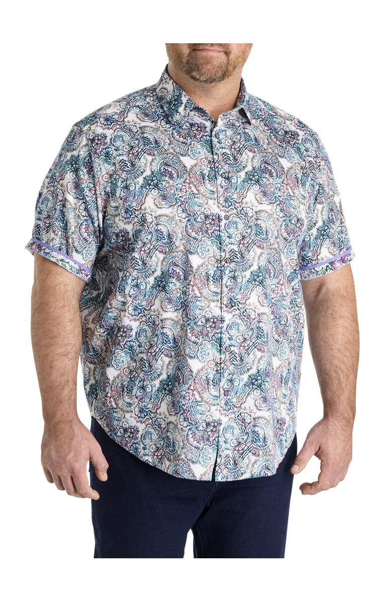 Robert Graham DXL Big & Tall Multi Paisley Sport Shirt, Main, color, Multi