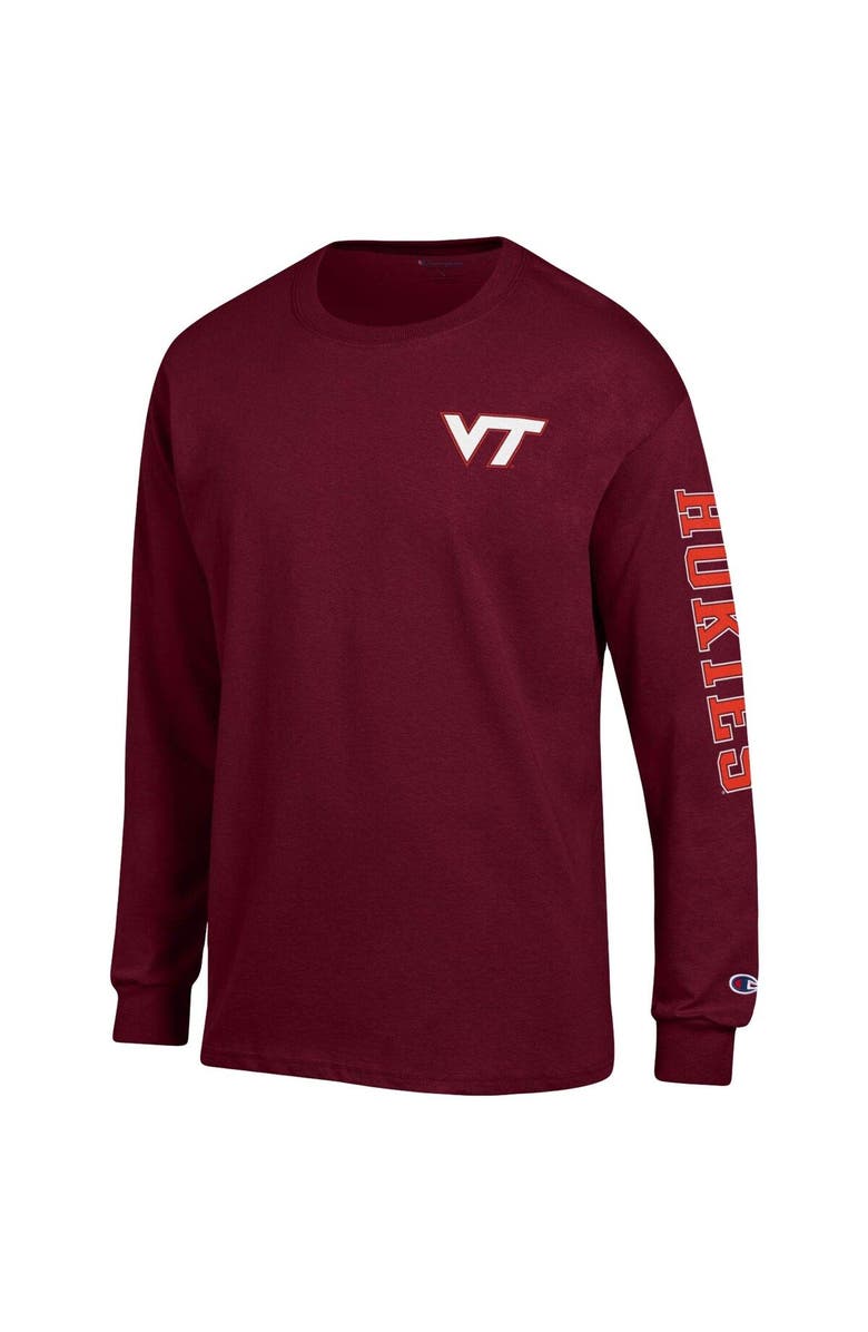 Champion Men's Champion Maroon Virginia Tech Hokies Team Stack Long Sleeve T-Shirt, Alternate, color, 