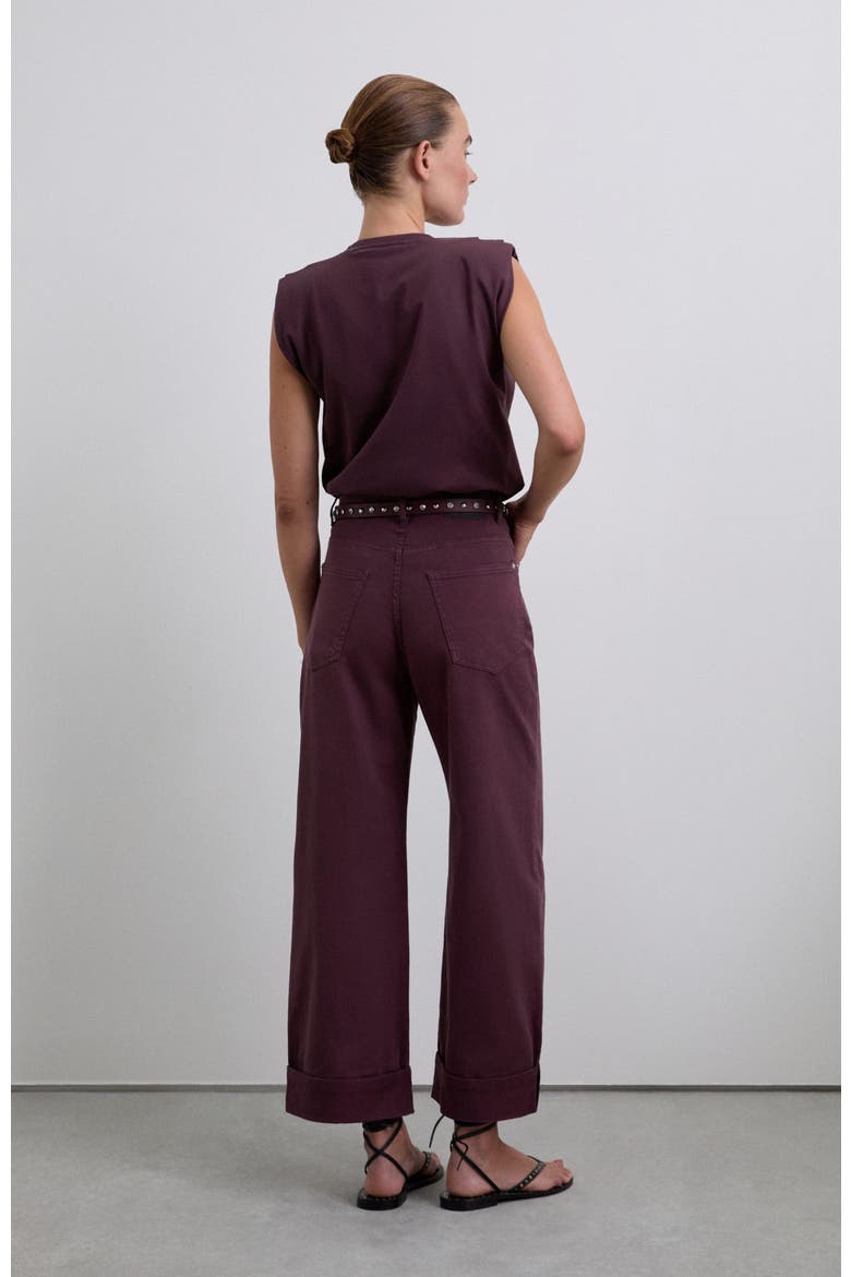 Folded Denim Pant, Alternate, color, Purple