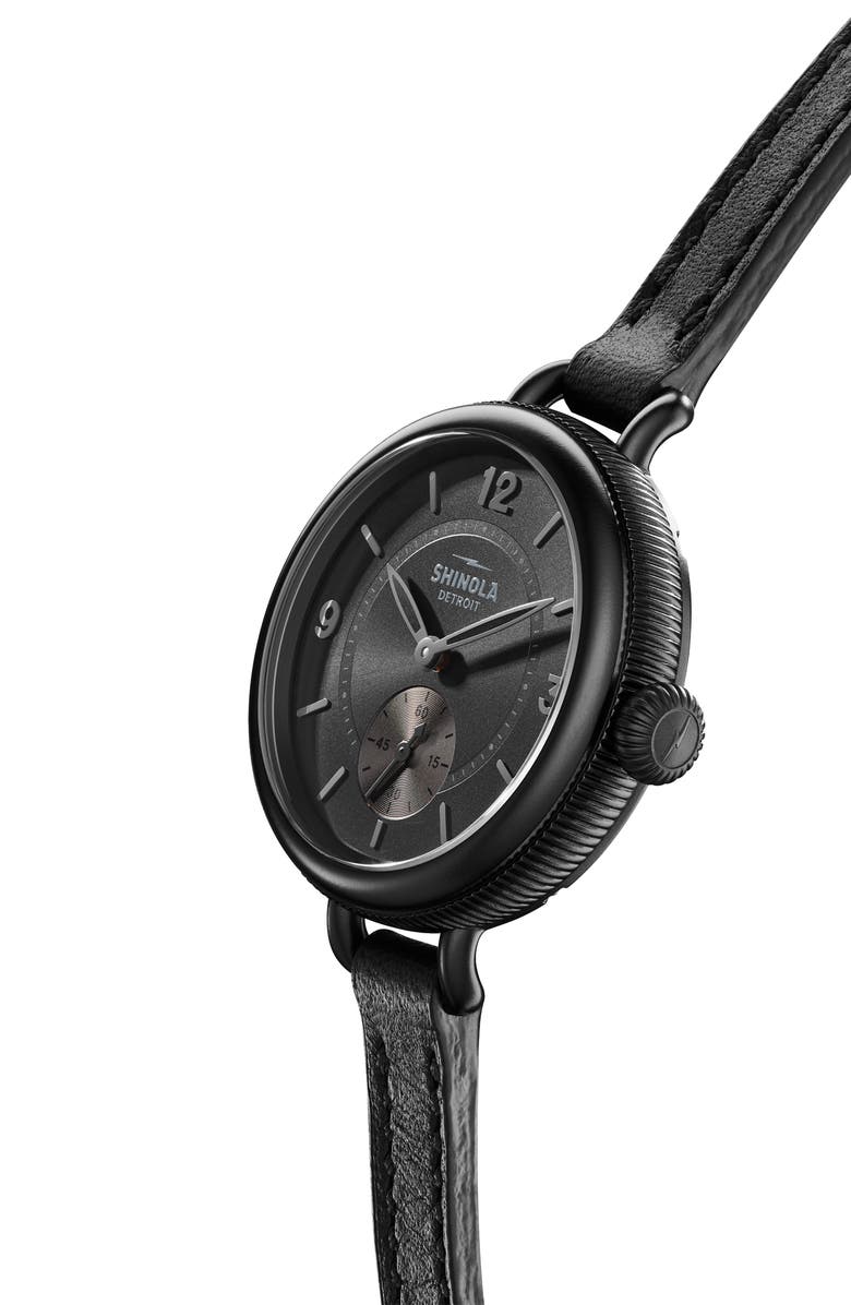 Shinola The Birdy Leather Strap Watch, 34mm, Alternate, color, 