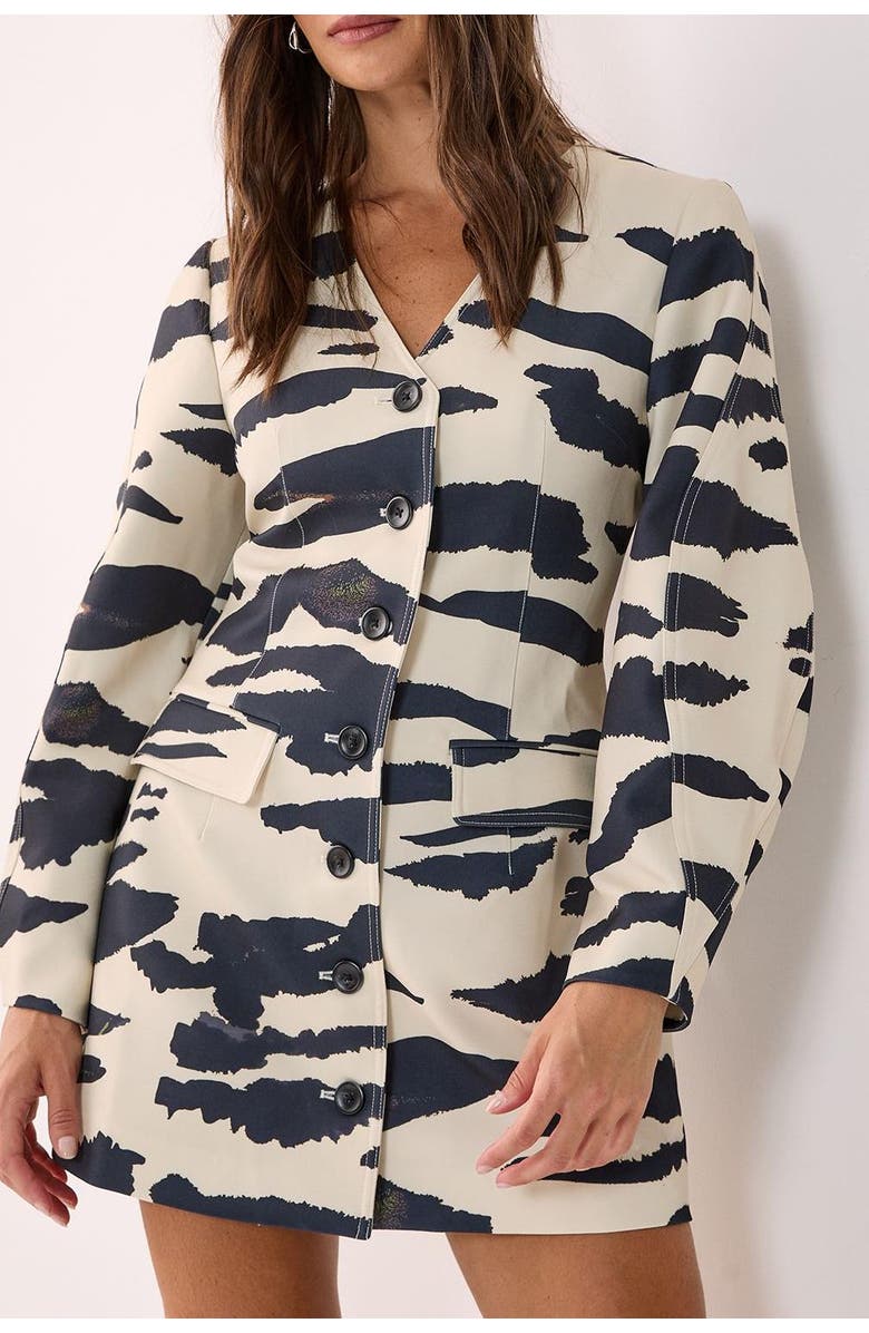 NASTY GAL Cocoon Sleeve Tailored Mini Dress, Alternate, color, Butter