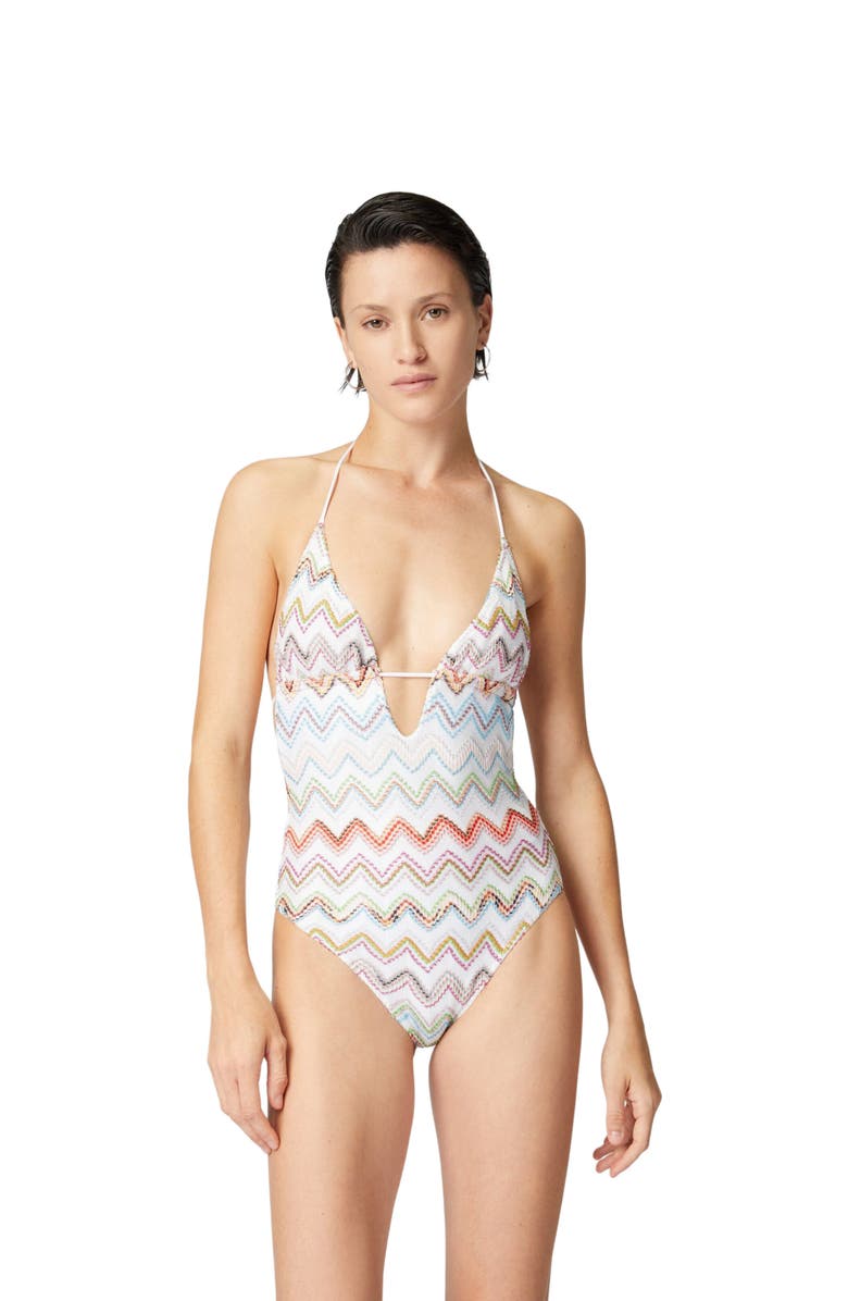 Missoni One-piece Swimsuit With Zig Zag Lamé 3d, Main, color, 