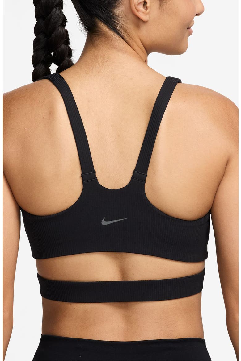 Zenvy Rib Light-Support Padded Sports Bra, Alternate, color, 010 BLACK/PCG3C