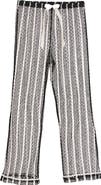 NESSI BYRD Striped Mesh Beach Trousers with Ribbon Tie
