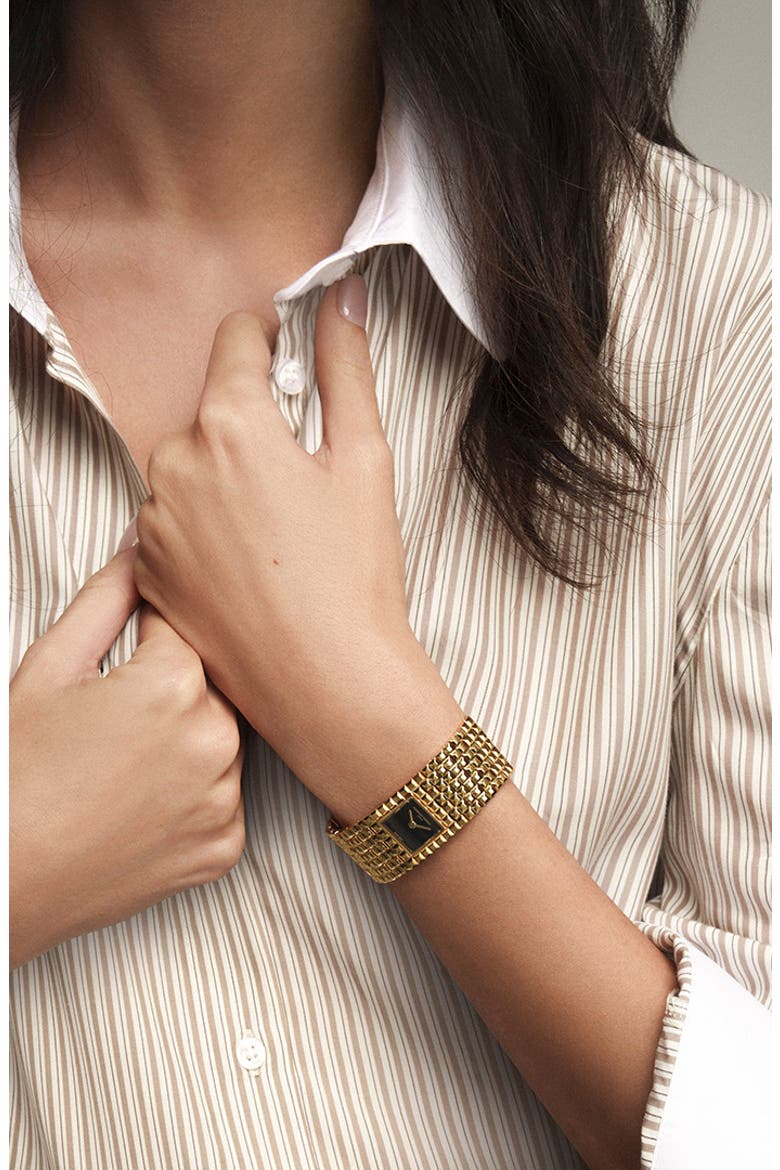 Classics Manchette Bracelet Watch, 25.7mm x 20mm, Alternate, color, GOLD-TONE